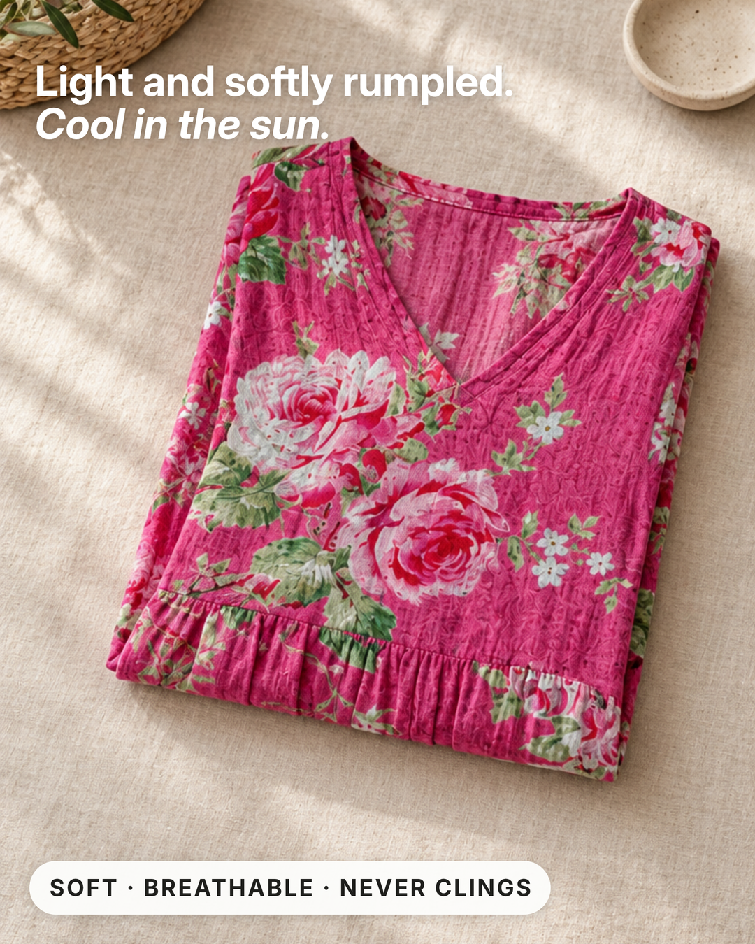 Randolph | Floral Summer Dress fabric close-up