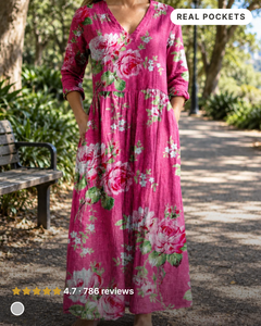 Randolph | Floral Summer Dress in hot pink