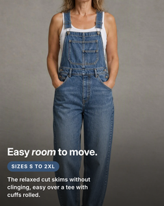 Reba | Classic Denim Overalls fit and sizes