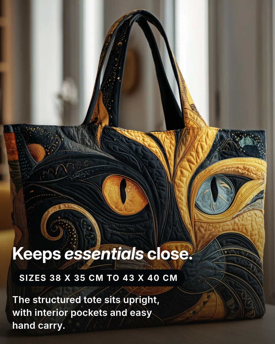 Rhea | Padded Interior-Pocket Tote fit and sizes