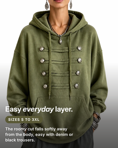 Salene | Military Detail Hoodie fit and sizes