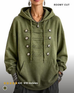 Salene | Military Detail Hoodie in olive green