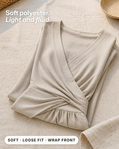 Shania | Wrap-Front Two-Piece Set fabric close-up