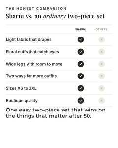 Sharni | Floral Cuff Two-Piece Set versus an ordinary garment comparison