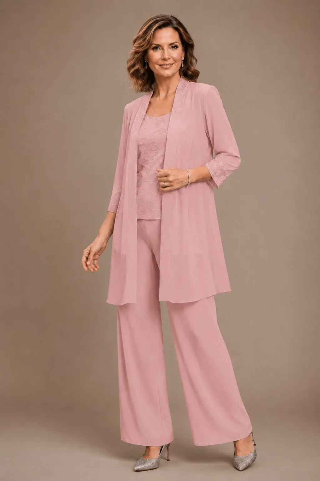 Sparkle | Embroidered Three-Piece Pant Set