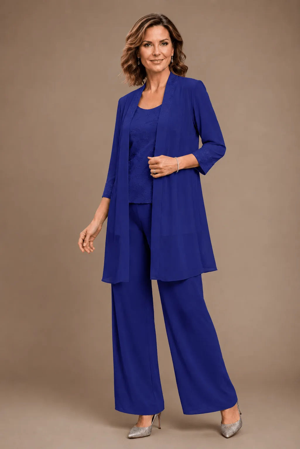 Sparkle | Embroidered Three-Piece Pant Set