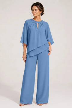Sine | Beaded Neckline Evening Suit