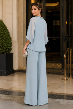 Sine | Beaded Neckline Evening Suit