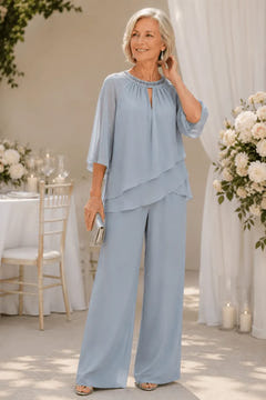 Sine | Beaded Neckline Evening Suit