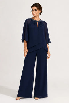 Sine | Beaded Neckline Evening Suit