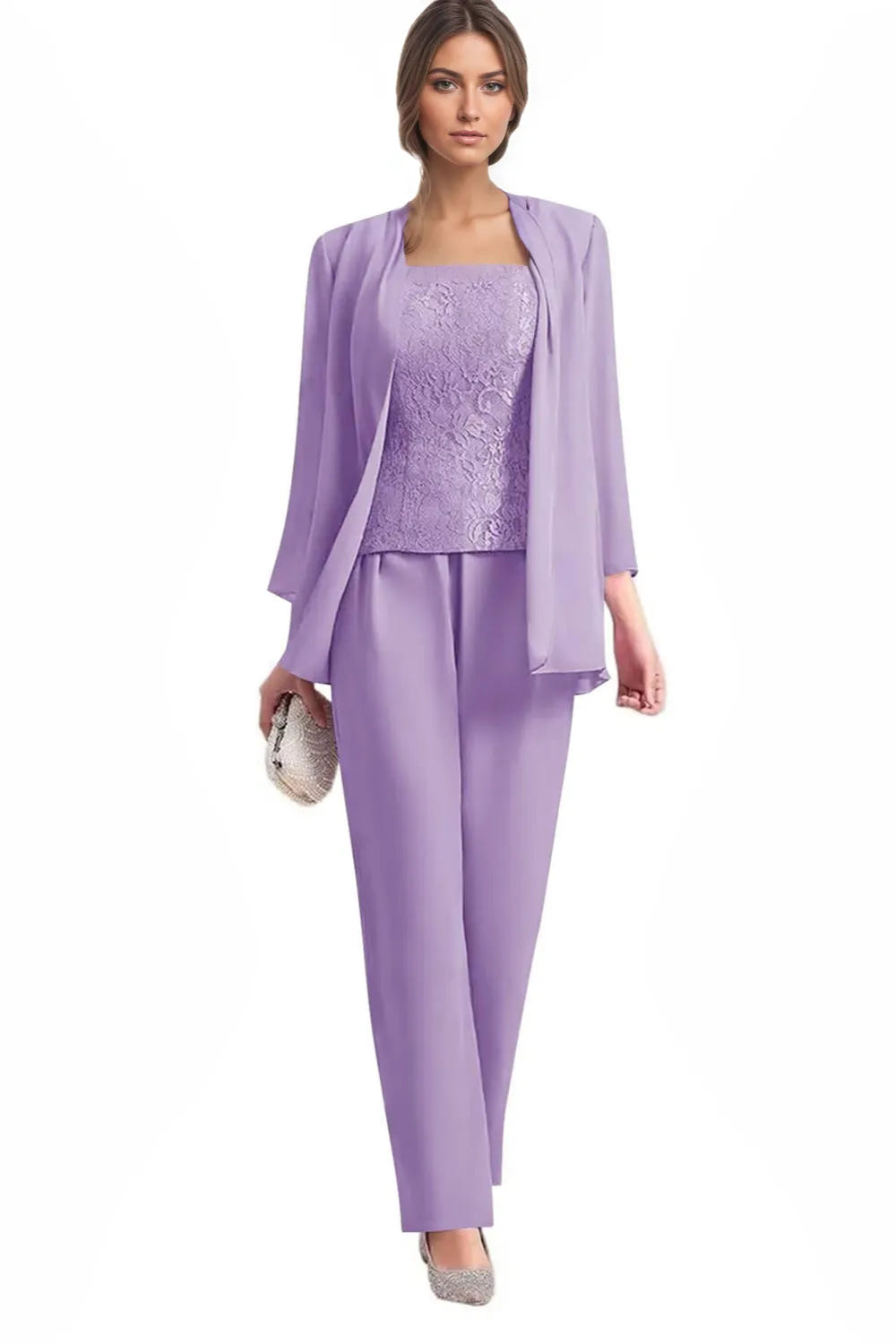 Averil | Three-Piece Chiffon Pant Suit