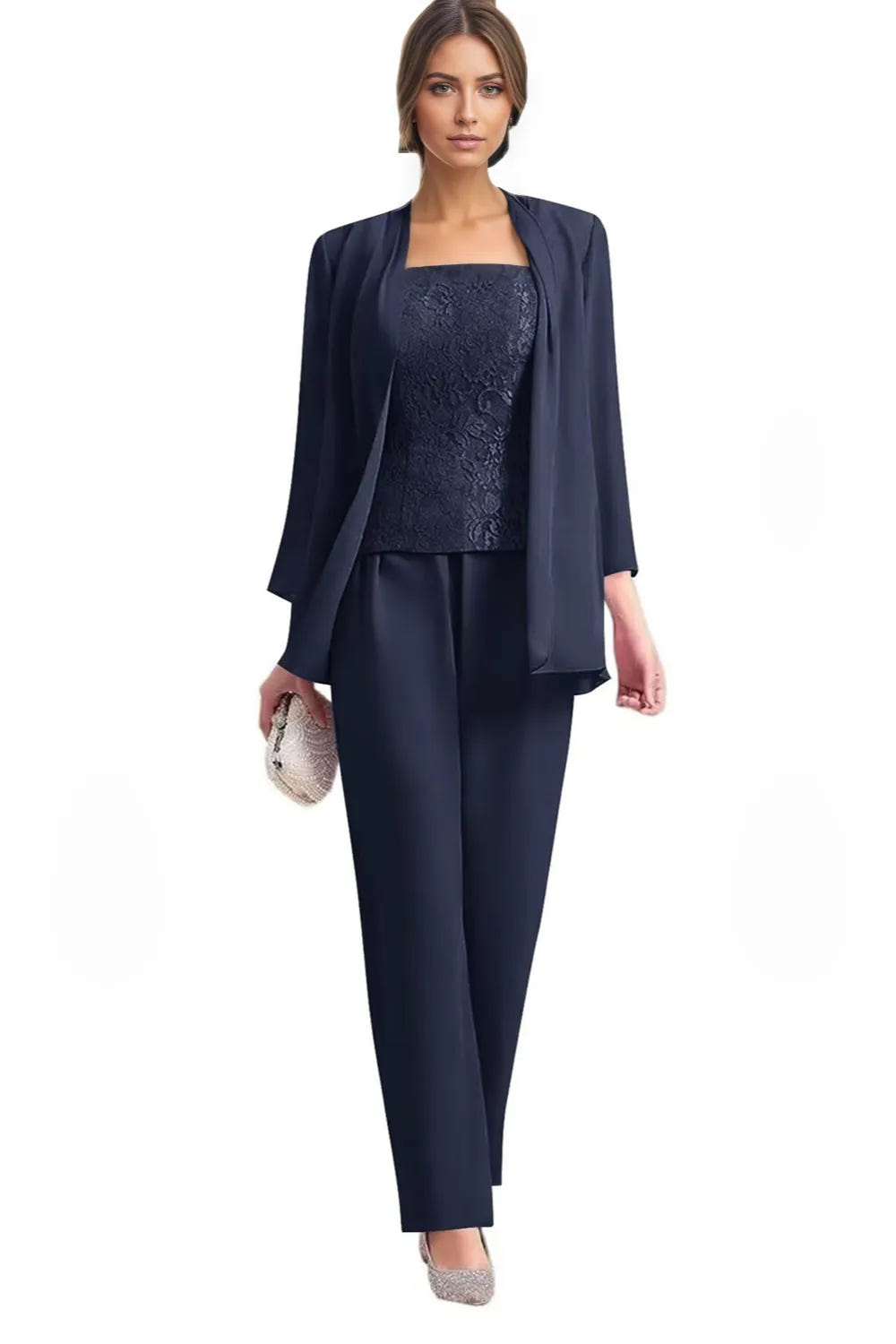 Averil | Three-Piece Chiffon Pant Suit
