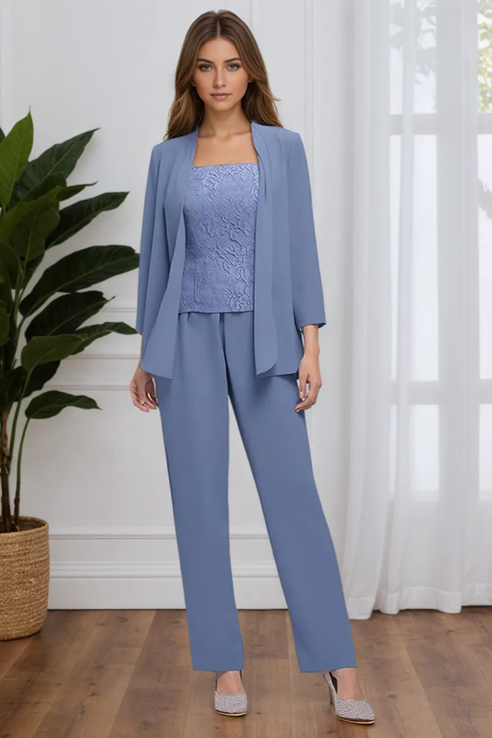 Averil | Three-Piece Chiffon Pant Suit