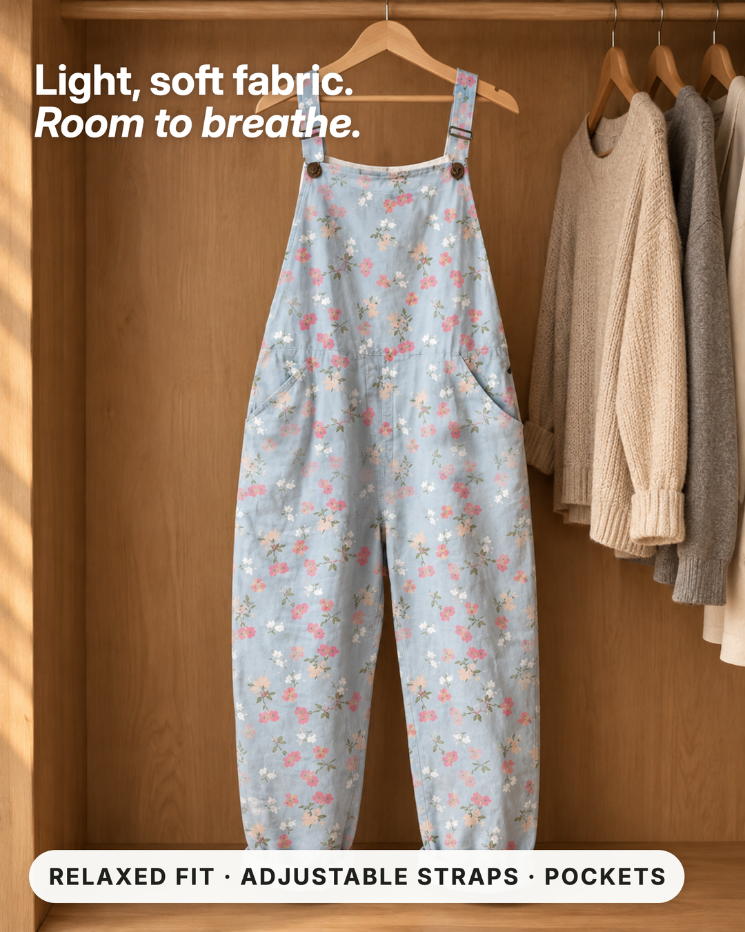 Shirley | Soft Floral Jumpsuit fabric close-up