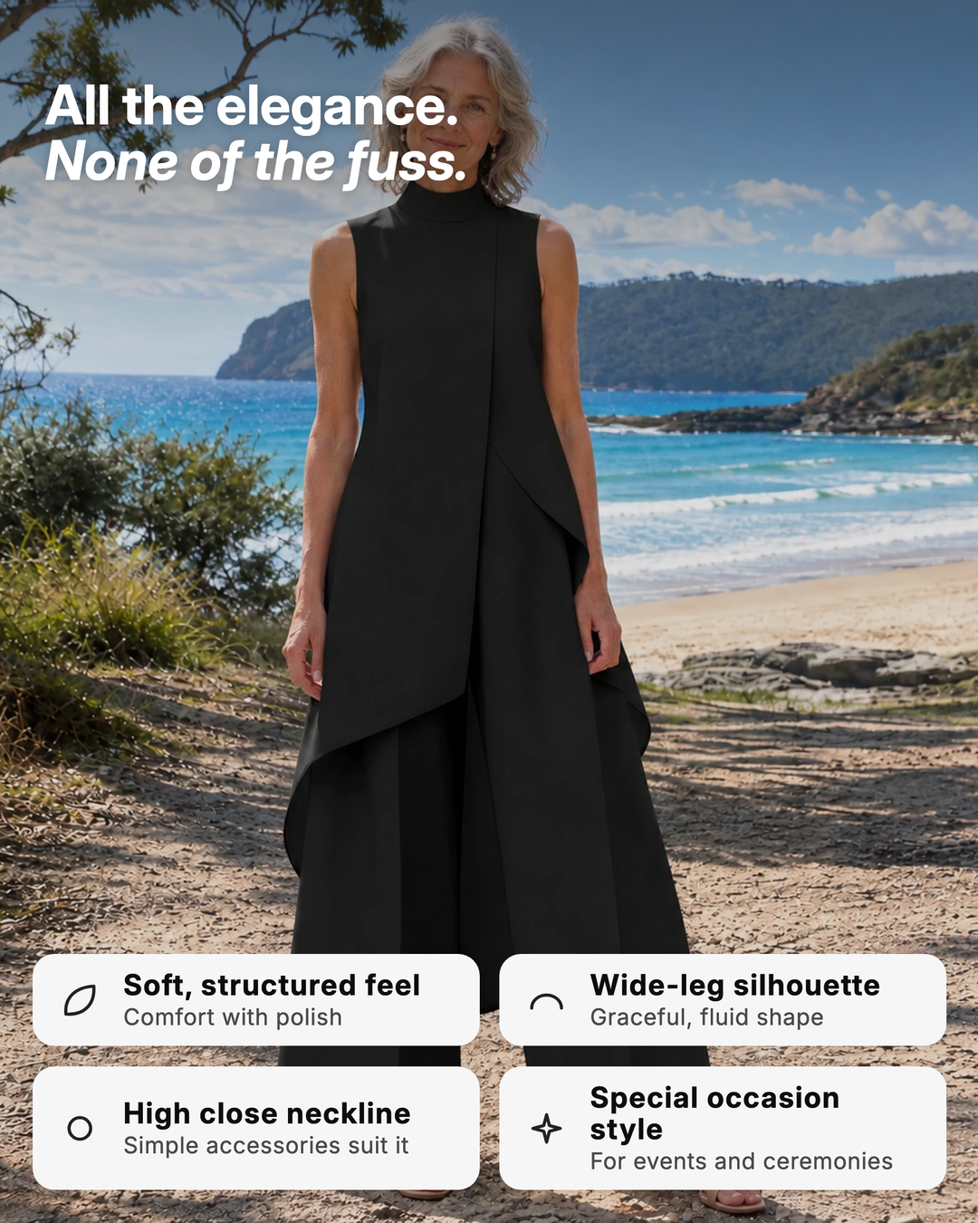Sidonie | Asymmetric Layered Wide-Leg Jumpsuit benefits