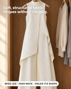 Sidonie | Asymmetric Layered Wide-Leg Jumpsuit fabric close-up