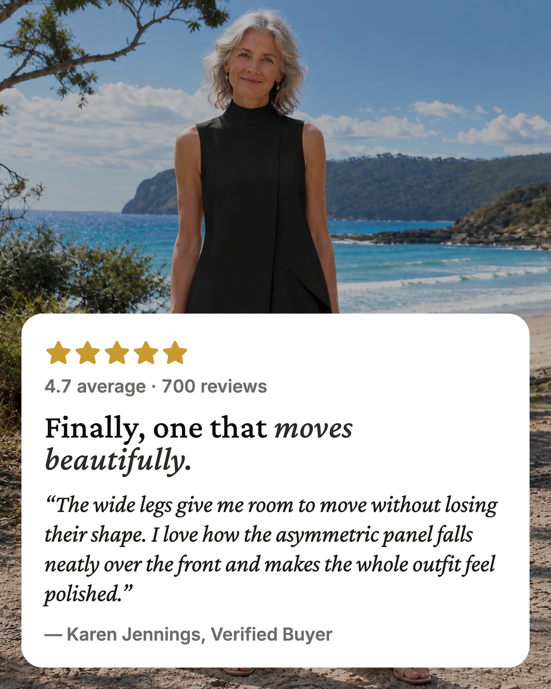 Sidonie | Asymmetric Layered Wide-Leg Jumpsuit five star customer review