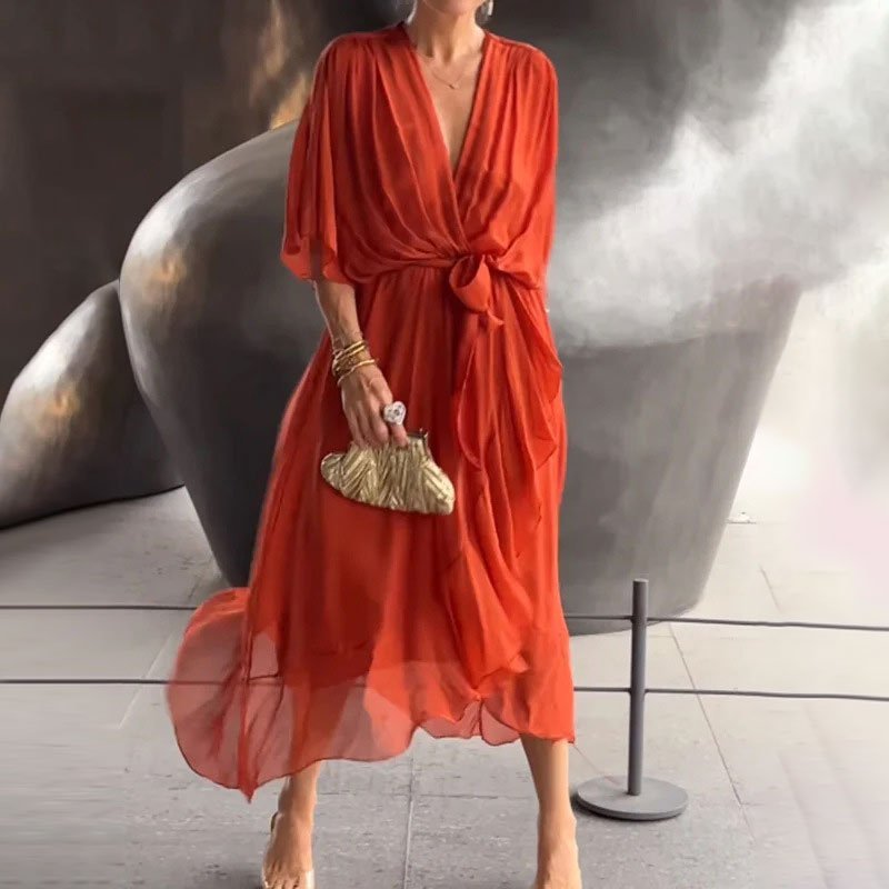 Rosamund | Elegant V-neck Dress