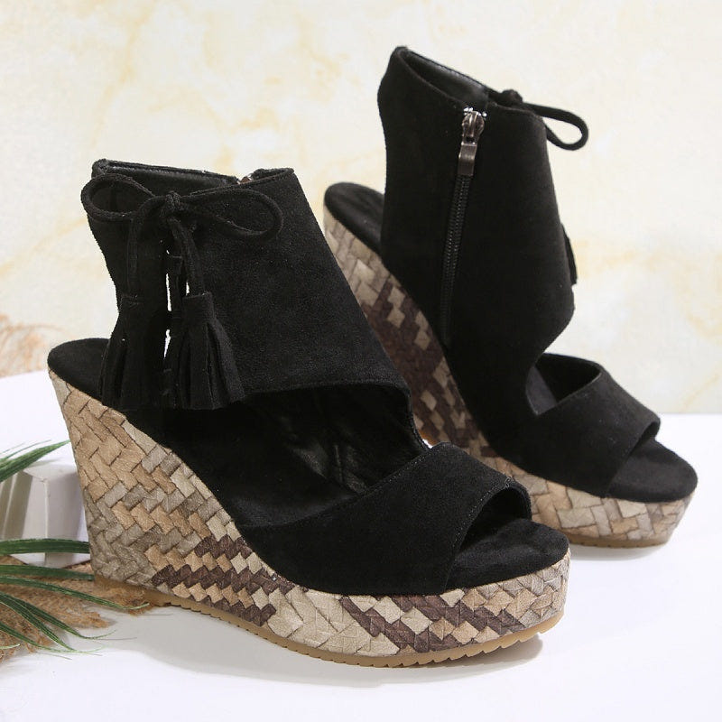 Atina | Woven Wedge Boho Sandals