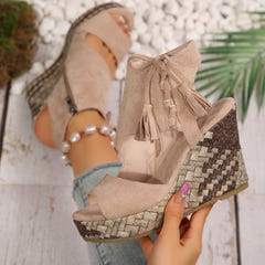 Atina | Woven Wedge Boho Sandals