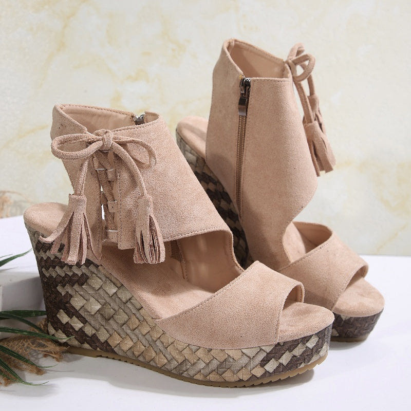 Atina | Woven Wedge Boho Sandals