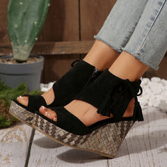 Atina | Woven Wedge Boho Sandals