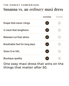Susanna | Bohemian Flowing Maxi Dress versus an ordinary garment comparison