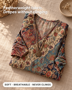 Susanna | Bohemian Flowing Maxi Dress fabric close-up