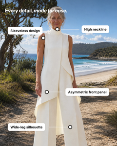 Sylvie | Asymmetric Layered Wide-Leg Jumpsuit details