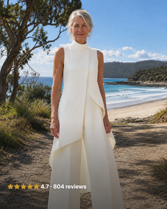Sylvie | Asymmetric Layered Wide-Leg Jumpsuit in white