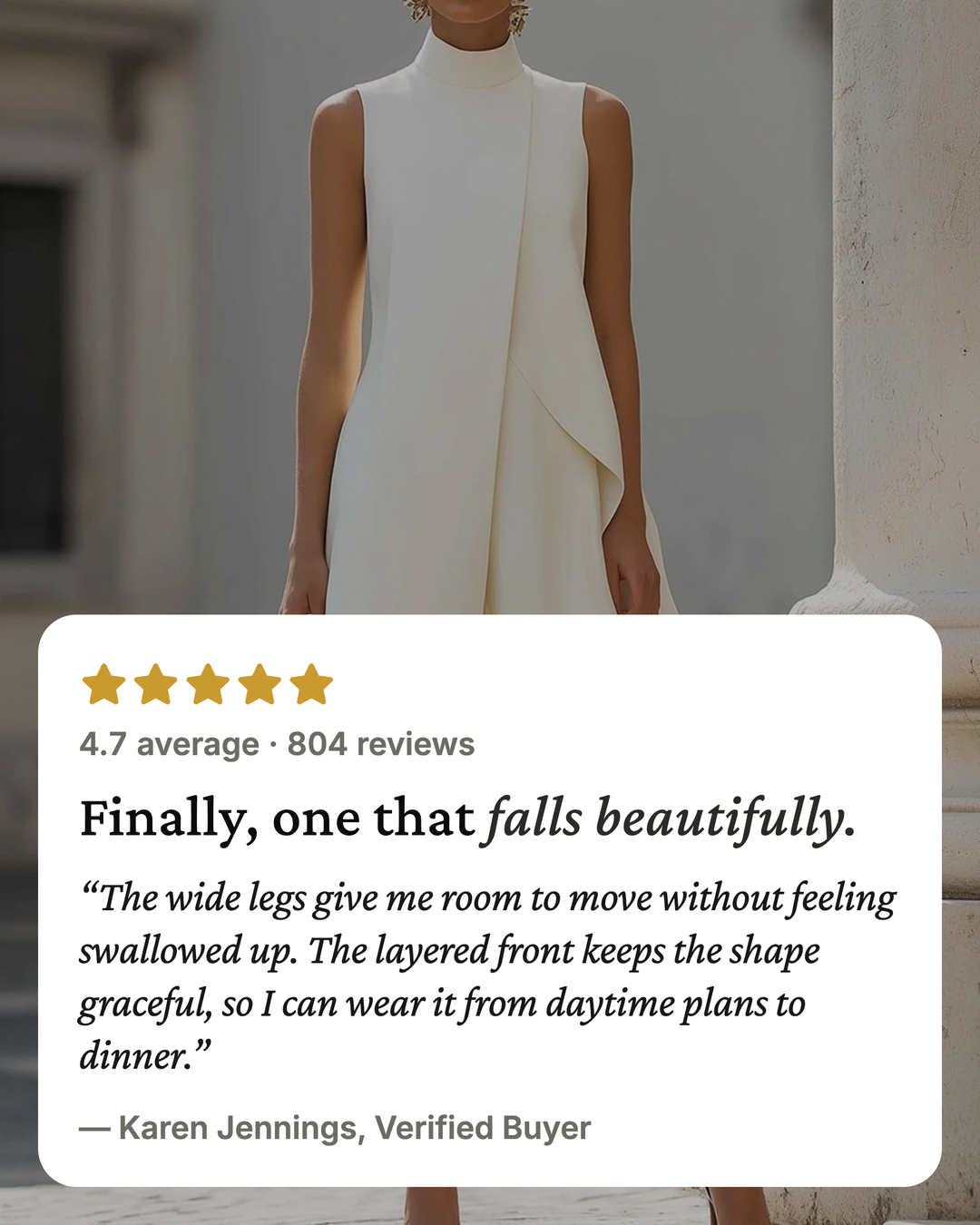 Sylvie | Asymmetric Layered Wide-Leg Jumpsuit five star customer review