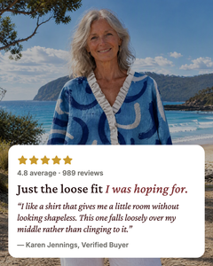 Tabitha | Ruffle-Front Print Shirt five star customer review