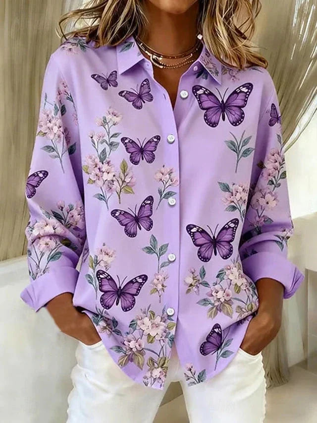 Primrose | Whimsical Butterfly Print Blouse