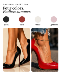 Urania | Scalloped Stilettos available in 4 colours: black, red, white, light pink