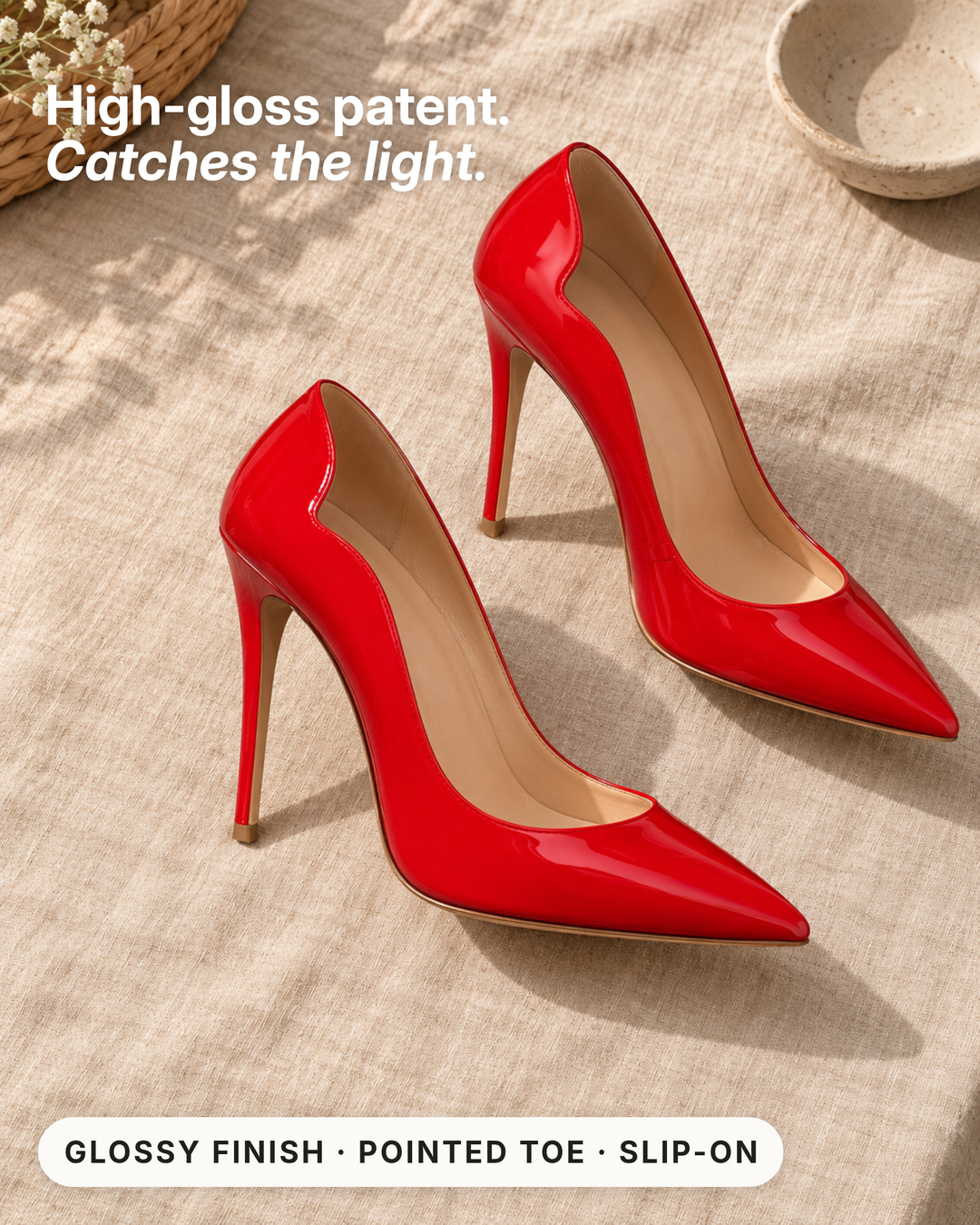 Urania | Scalloped Stilettos fabric close-up