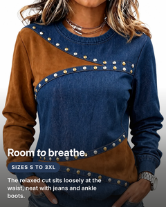 Uta | Colour-Block Studded Jumper fit and sizes