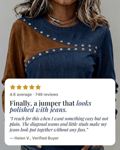 Uta | Colour-Block Studded Jumper five star customer review