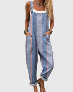 Vaila | Striped Relaxed Overalls