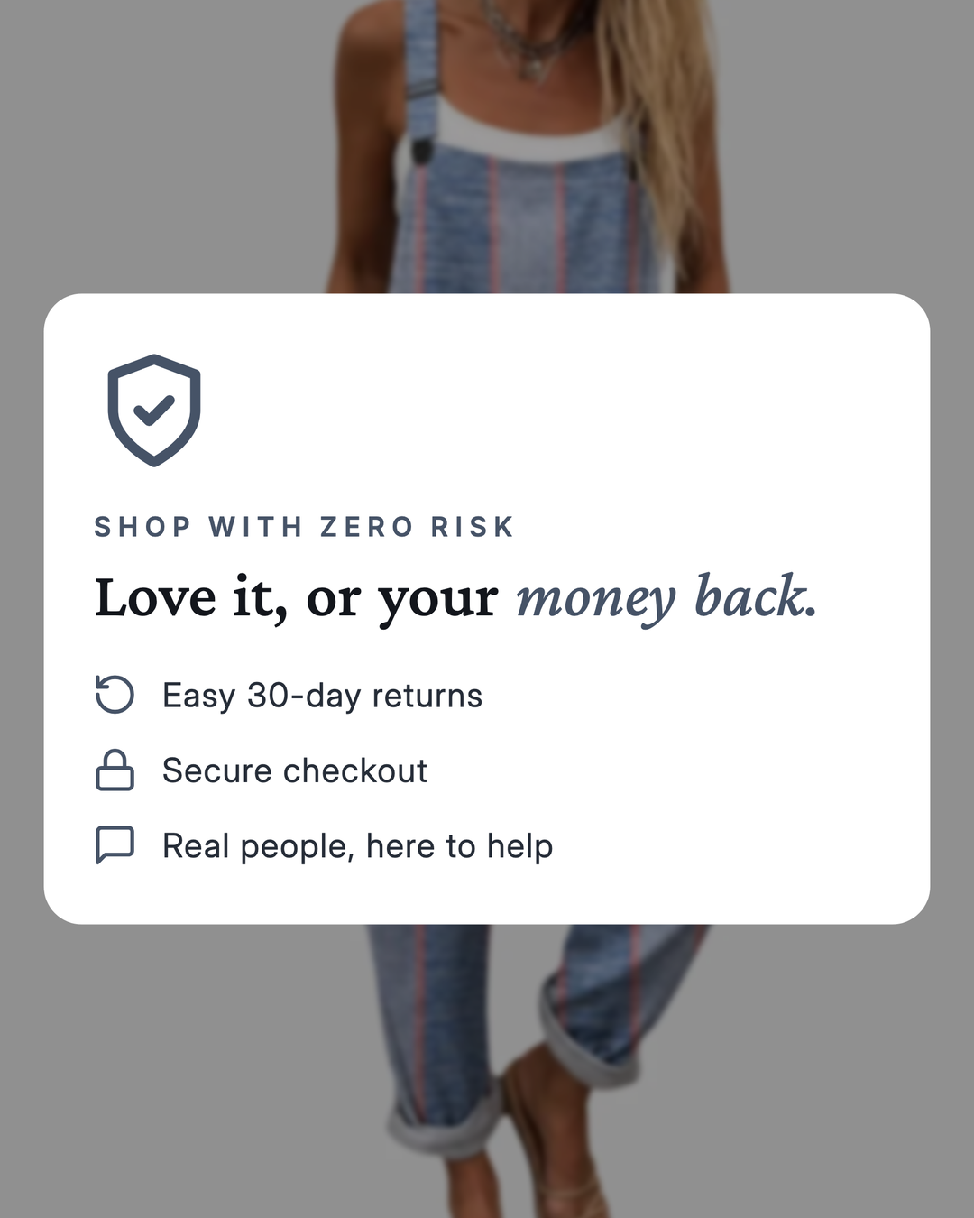 Vaila | Striped Relaxed Overalls money-back guarantee