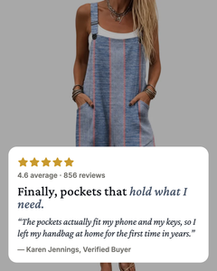 Vaila | Striped Relaxed Overalls five star customer review