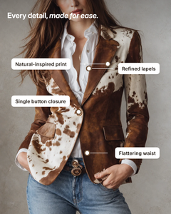 Valene | Statement Print Blazer details