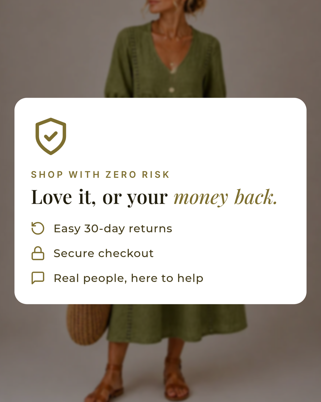 Van | Effortless Linen Midi Dress money-back guarantee