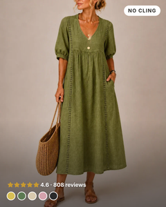 Van | Effortless Linen Midi Dress in yellow