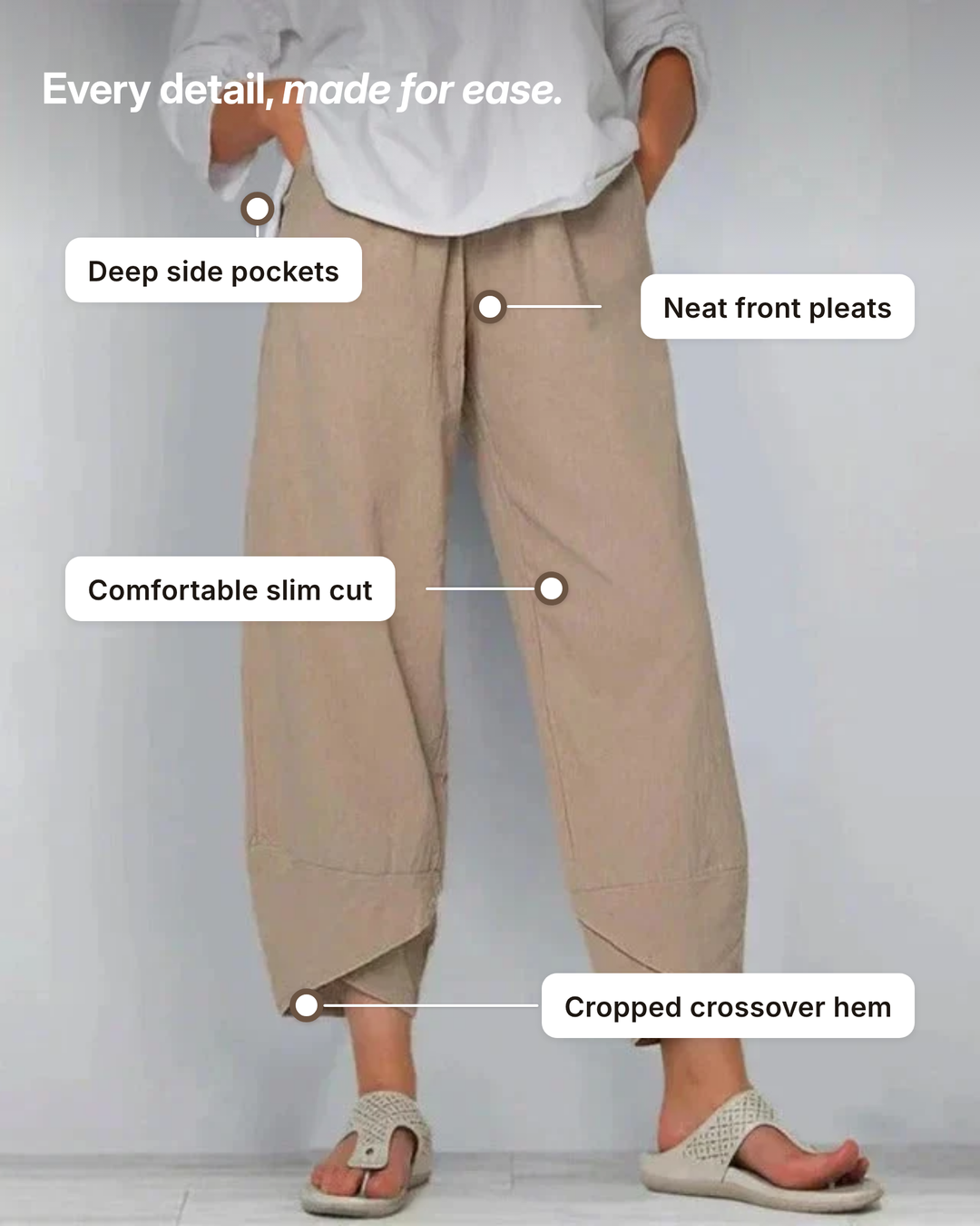 Vanda | Elegant Summer Trousers details
