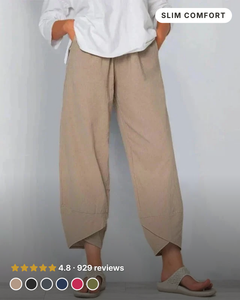 Vanda | Elegant Summer Trousers in khaki