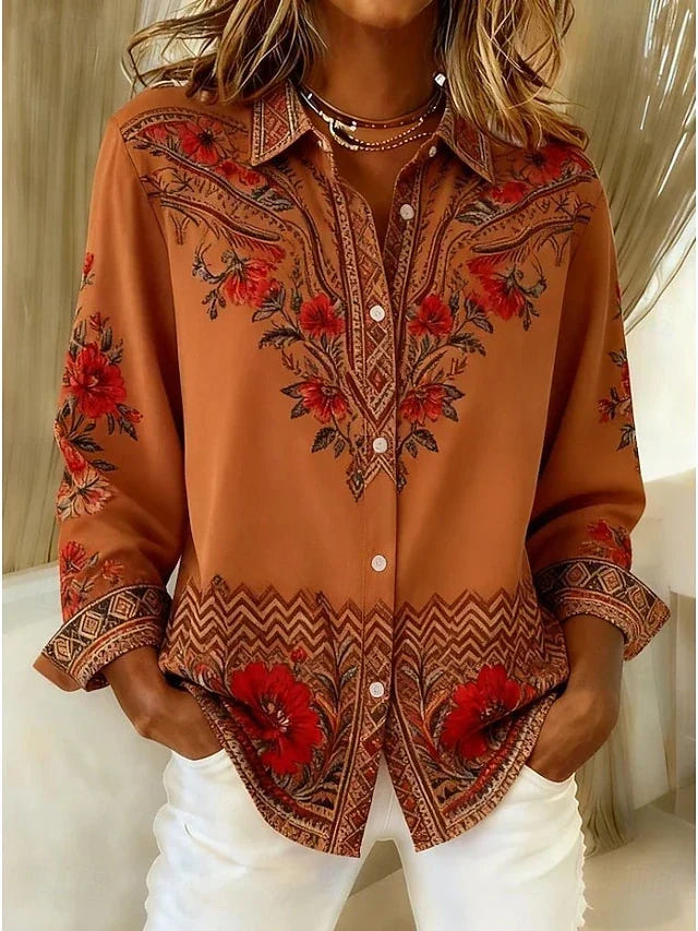 Angelina | Artistic Floral Blouse