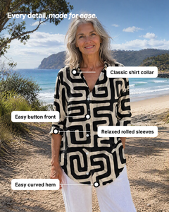 Zadie | Graphic Print Longline Shirt details