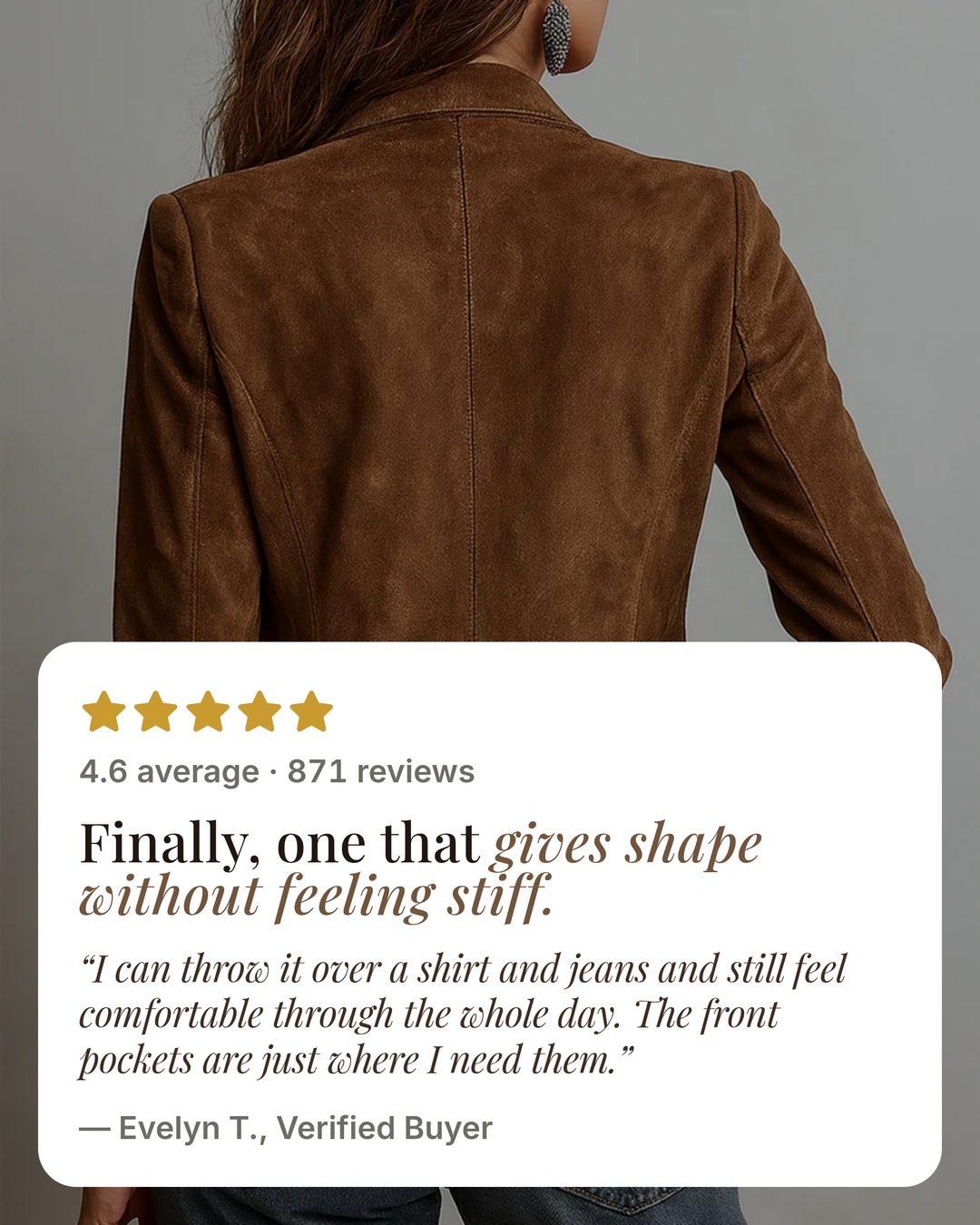 Zina | Tailored Everyday Blazer five star customer review