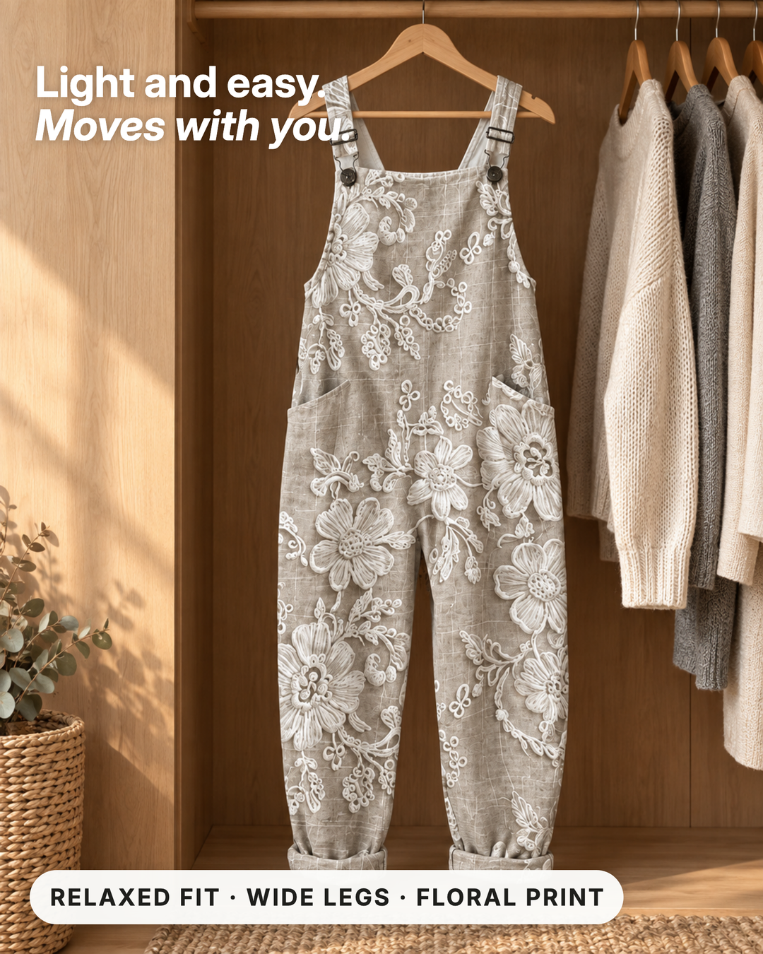 Zofia | Printed Wide-Leg Jumpsuit fabric close-up