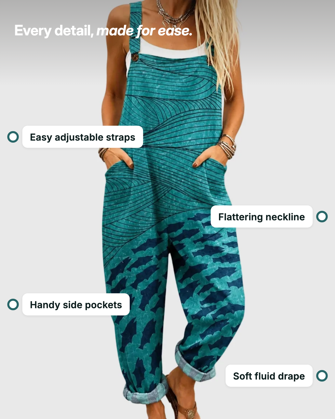 Zola | Wave-Print Jumpsuit details